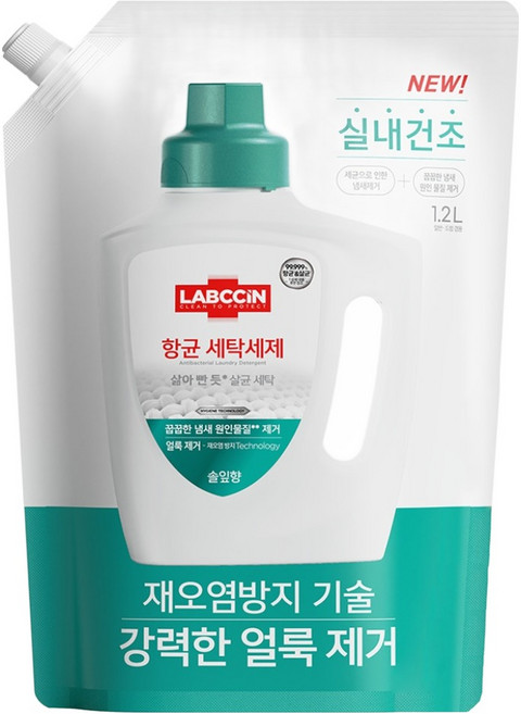 랩신 항균 세탁세제 솔잎향 리필, 1.2L, 1개