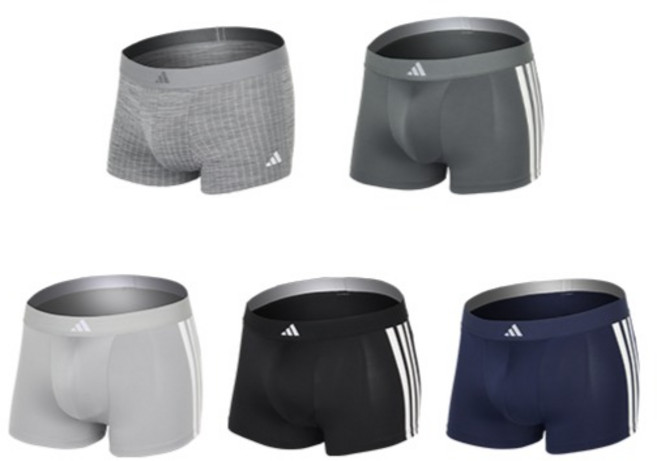 아디다스 시그니처 로고 드로즈 통기성 팬티 5종 세트