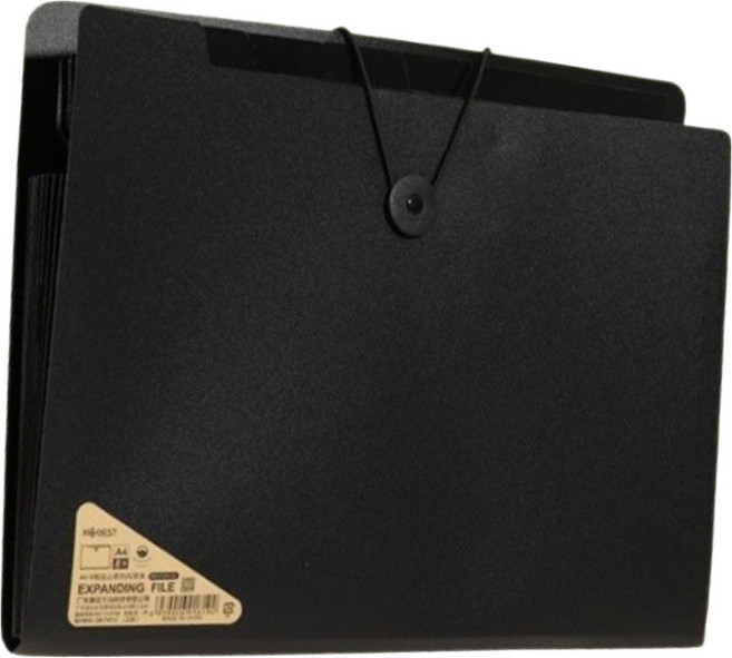 굿굿샵 8칸 아코디언 파일 케이스, 블랙, 1개