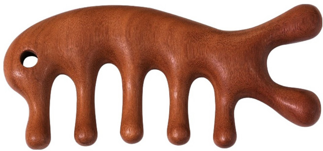 홈셀 바디 두피 경락 박달나무 원목 괄사 마사지기 B타입 11.5 x 5 cm, 1개, 혼합색상