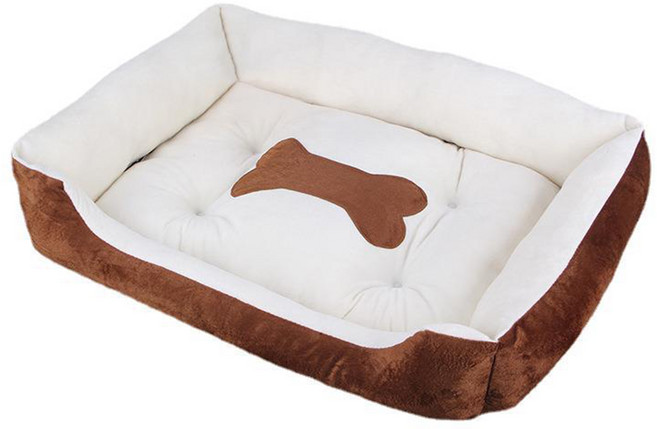 小骨頭柔軟床墊寵物窩, 棕色, 1個