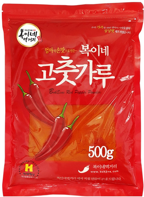 복이네먹거리 중국산 고운 고춧가루 보통맛 떡볶이 소스용, 500g, 1개