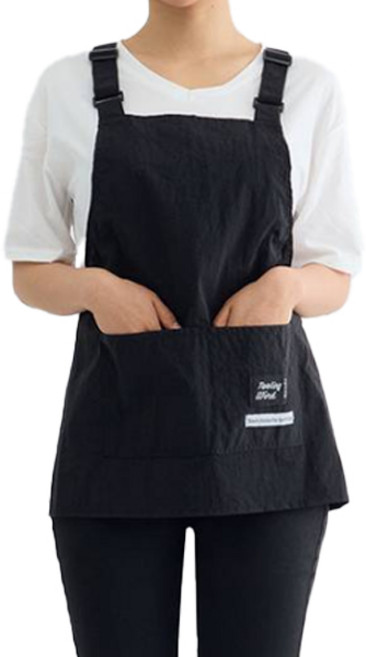엘쏘 끈길이 조절 나일론 다용도 앞치마 숏 54cm, 블랙, 1개