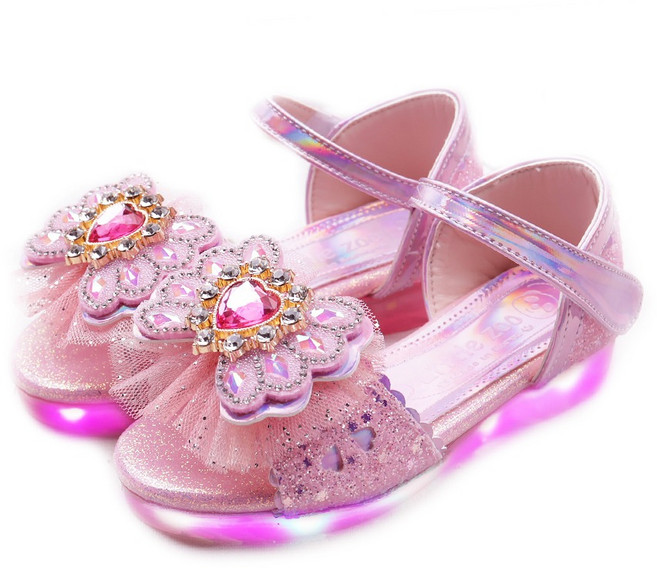풋풋 여아용 별빛하트 에리엘라 LED 샌들