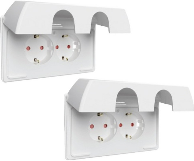 르그랑 아펠라화이트 Simple 방우 2구 매입콘센트 가로 방적형, 2개