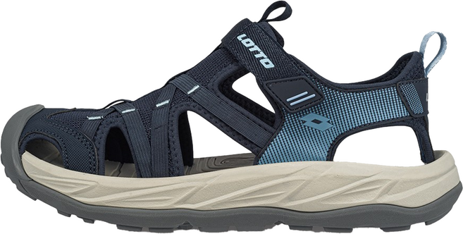 LOTTO 樂得 悠活護趾涼鞋 深藍色 透氣網布 女用涼鞋, 250mm