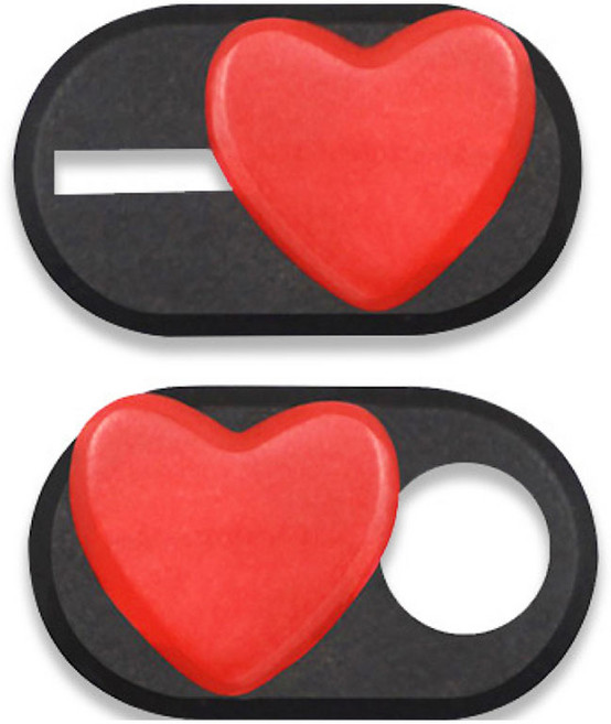 틴코 웹캠 하트 가리개 2p, 블랙, TC-8104