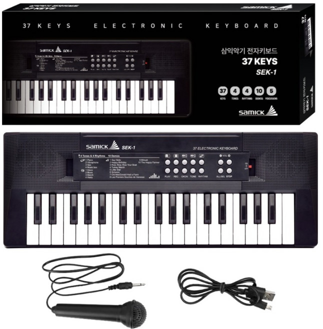 삼익악기 37 미니 키보드 피아노, SEK-1, 블랙, 1개