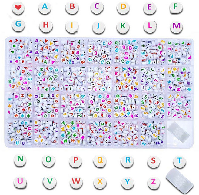 올이즈유 이니셜 구슬 비즈 DIY 1400p 세트, A06, 1개