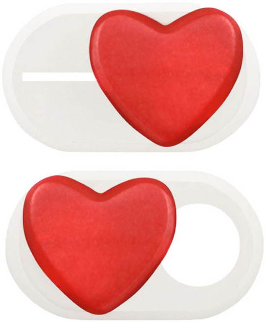 틴코 웹캠 하트 가리개 2p, 화이트, TC-8103