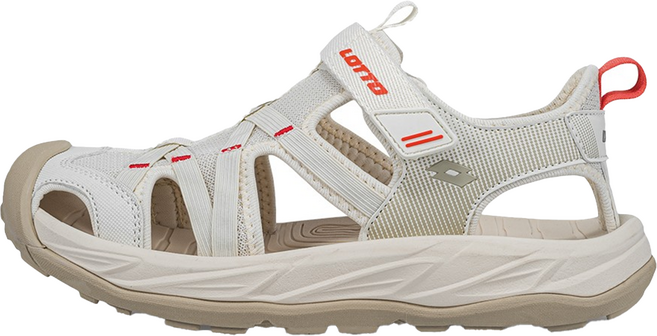 LOTTO 樂得 女款悠活護趾涼鞋 LT5AWS9331 米色 舒適透氣, 250mm