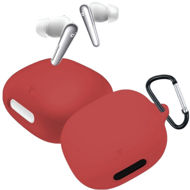 GRAYCO 앤커 사운드코어 리버티4 PRO 실리콘 풀커버 케이스, 레드, 1개