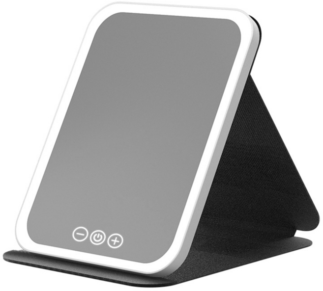 咪咪購物 LED折疊化妝鏡 大(22 x 16cm), 黑色