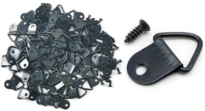 올커버 삼각 액자고리 + 피스못 100p, 블랙, 1세트