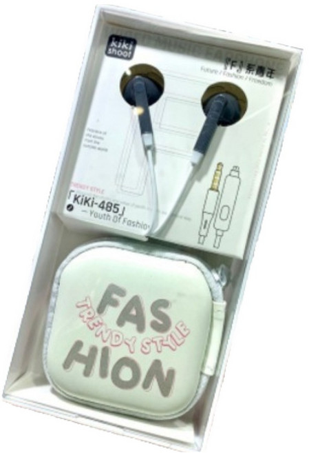 키키슛 파이니스트랩 키키 스타일 스퀘어 파우치 이어폰 3.5mm 그레이