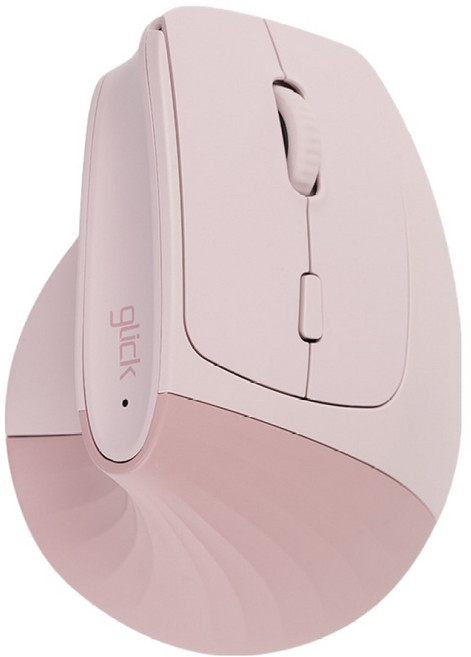 지클릭커 오피스프로 사무용 버티컬 인체공학 블루투스 무소음 무선 마우스, OP80, 핑크
