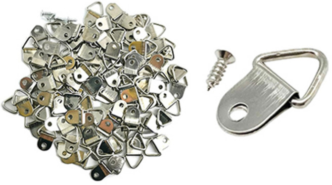 올커버 삼각 액자고리 + 피스못 100p, 실버, 1세트