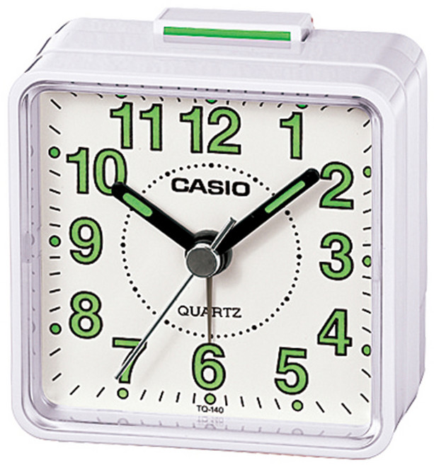 CASIO 卡西歐 方形小鬧鐘 TQ-140-7DF, 白色