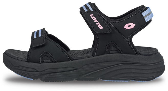 LOTTO 樂得 女款美型織帶涼鞋 LT5AWS9410 曜岩黑 230mm