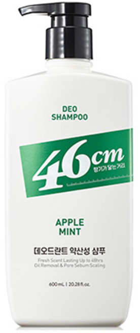 LG생활건강 46센티미터 두취솔루션 약산성 데오드란트 샴푸 애플민트 향, 600ml, 1개