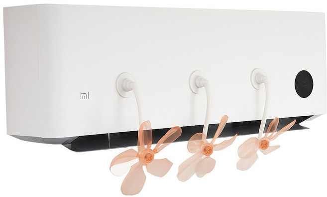 홈셀 흡착식 순환 실링팬 무동력 날개 에어컨 바람막이 15 x 19 x 5.6 cm, 3개, 오렌지