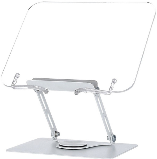 포켓마스터 투명 회전 아크릴 태블릿 악보 독서대, 화이트