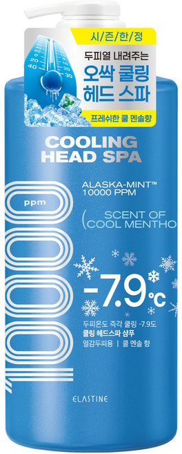 엘라스틴 쿨링 헤드 스파 10000 샴푸 쿨멘솔, 1L, 1개