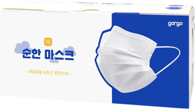 고르고 순한 숨쉬기편한 일회용 덴탈 컬러 마스크 성인용, 50개입, 1개, 화이트