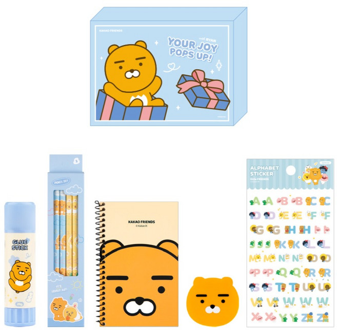 카카오프렌즈 베이직 문구세트, 라이언, 1세트