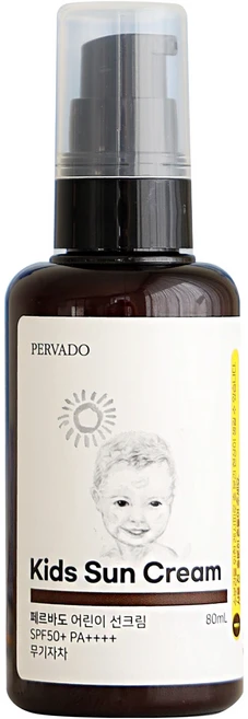 페르바도 유아용 눈시림제로 논나노 무기자차 촉촉 보습 선크림 SPF50+ PA++++, 1개, 80ml - 쿠팡