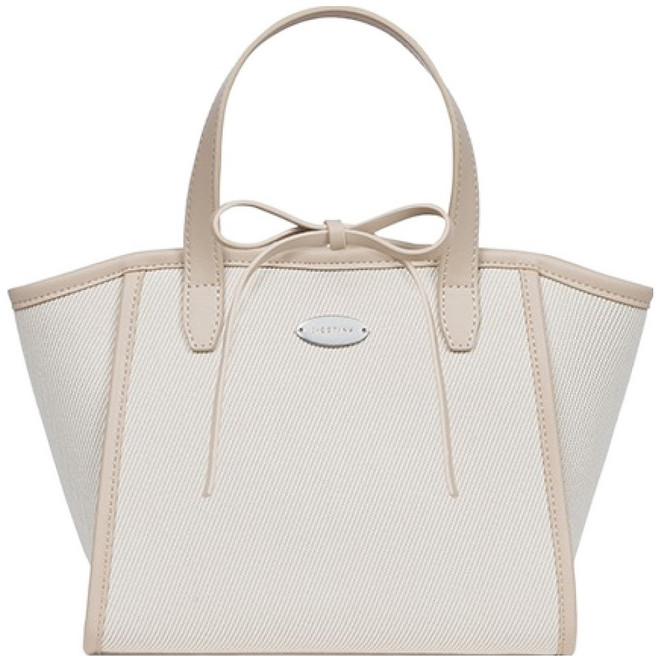 J.ESTINA 女款 Pasia 帆布 SM 托特包 JHNEHD5BS236IV270 + 購物袋