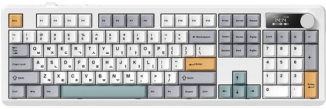 프리플로우 아콘 104키 노브 LCD 풀배열 유무선 기계식 키보드, 메카닉, archon AK74, 저소음피치축V3