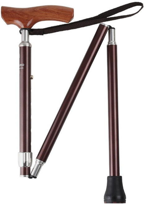 시나노 케인 베이직 라이트 접이식 지팡이 BLBN6476, 브라운, 1개