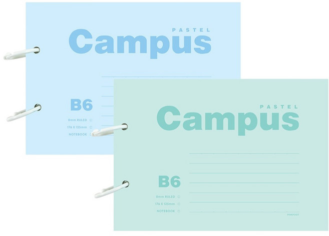 핑크풋 파스텔 캠퍼스 B6 메모카드 75매, 랜덤 발송, 2개
