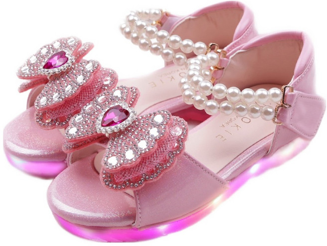 풋풋 여아용 디어엘로디 LED 샌들