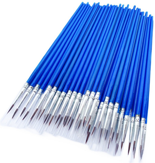 코지앤드 미세 세필붓 블루, 50개, 16.3 x 1.2 cm