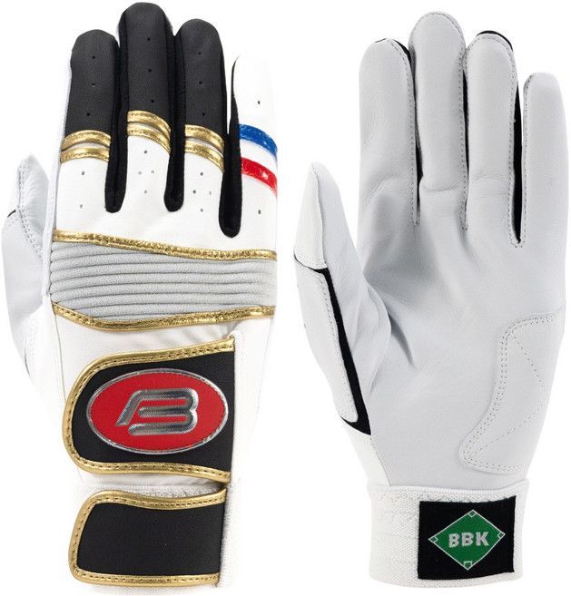 비비케이 더블벨크로 배팅장갑 양손착용 세트 BG380, 1세트, 화이트블랙