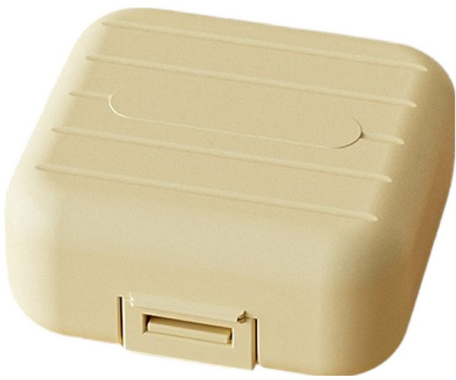 루네온 깔끔한 휴대용 약통 케이스 노란색 S, 1개