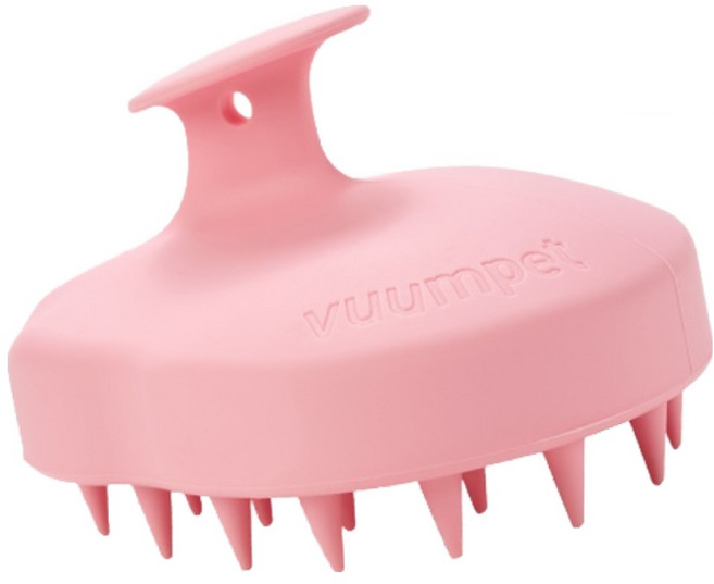 붐펫 반려동물 목욕 하드타입 실리콘 브러쉬, 핑크, 1개