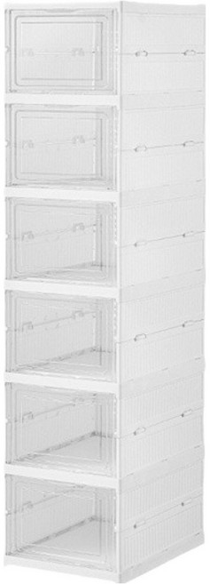 히키스 투명 퀵폴딩 마음안정 신발정리 케이스, 화이트, 6단