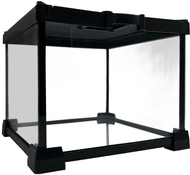 노모이펫 YL-071 레인포레스트 탱크 파충류 양서류 사육장 20 x 20 x 16 cm, 1개, 투명 + 검정