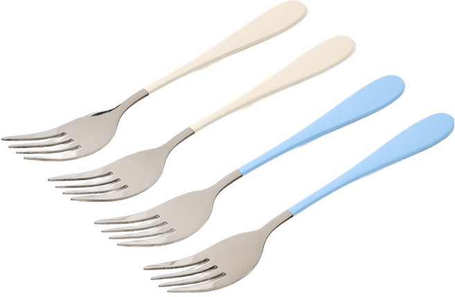 모던하우스 크림소다 티포크 4p, 크림 + 블루, 1개