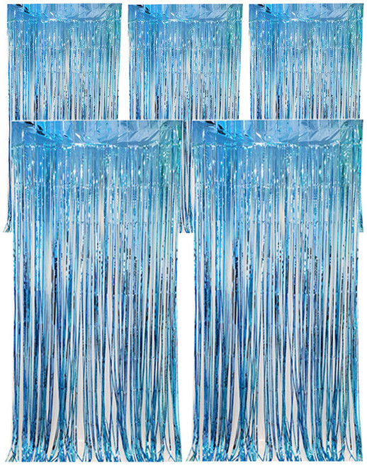 코히모 파티 장식 커튼 5W0328, 5개, 라이트블루