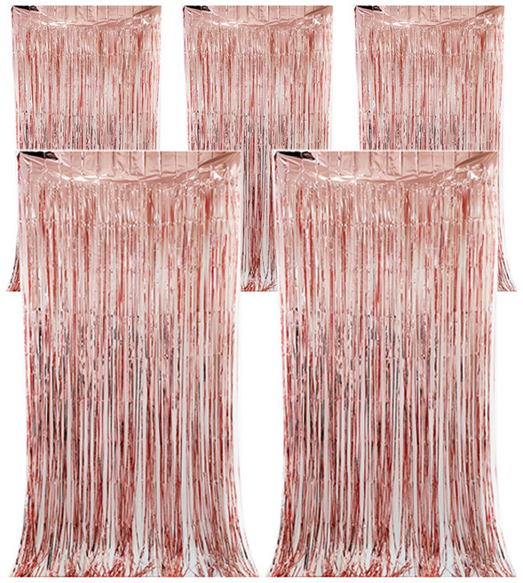 코히모 파티 장식 커튼 5W0328, 5개, 로즈골드