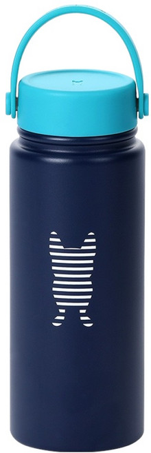 프렌치불 스텐316 보온보냉 휴대 스트랩 핸들 슬링 텀블러, 해피블록, 1개, 600ml