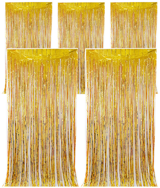 코히모 파티 장식 커튼 5W0328, 5개, 골드