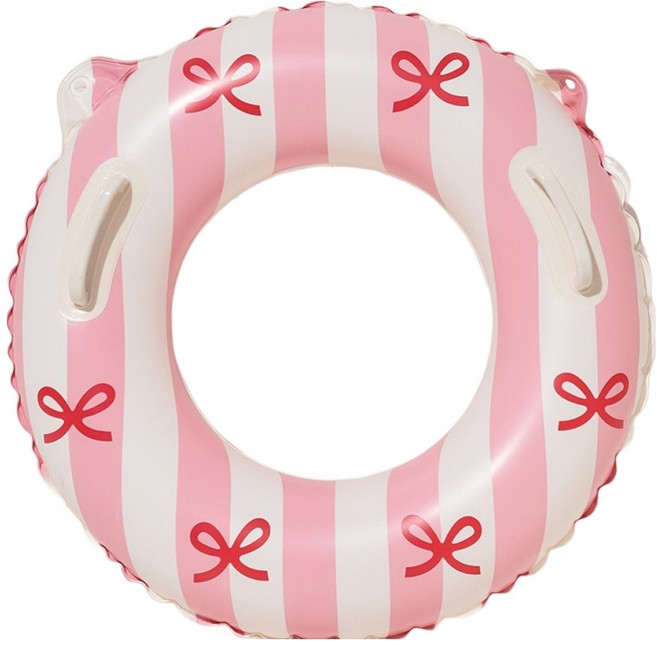 아띠래빗 아동용 코지 원형 물놀이 튜브, 리본 핑크, 1개