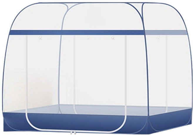 마메 가정용 원터치 사각 모기장, 블루