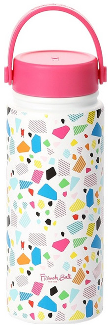 프렌치불 스텐316 보온보냉 휴대 스트랩 핸들 슬링 텀블러, 컨페티, 1개, 600ml