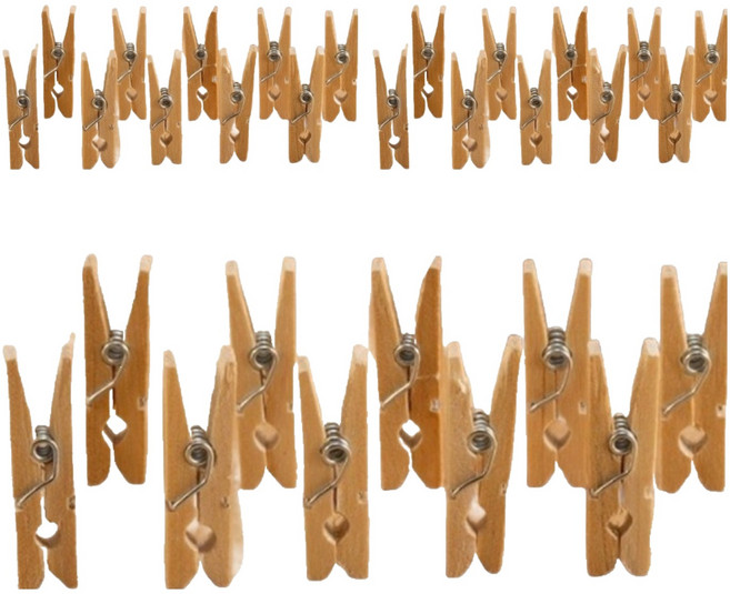 픽딜 고급 나무집게 클립 4.8 x 0.7 cm, 원목, 100개